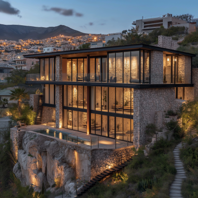 Rustic Mansion on a Cliff