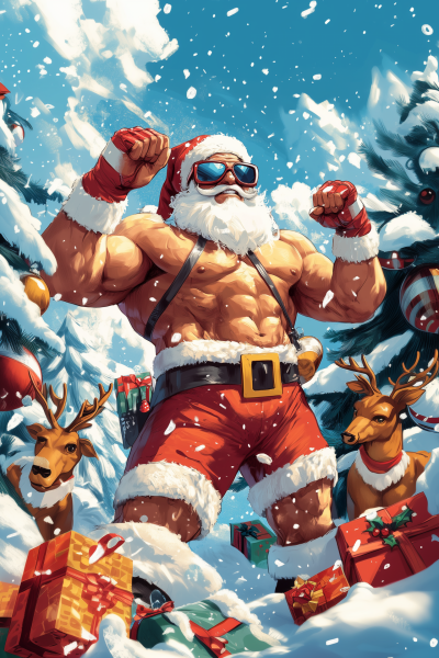 Luchador Santa Holiday Card