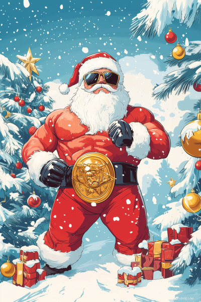 Santa Luchador Holiday Card
