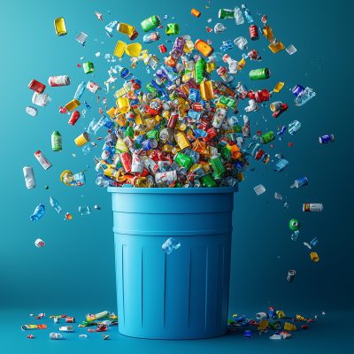 Recycling Bin with Items