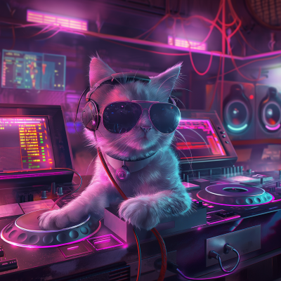 Futuristic Arcade Cat DJ