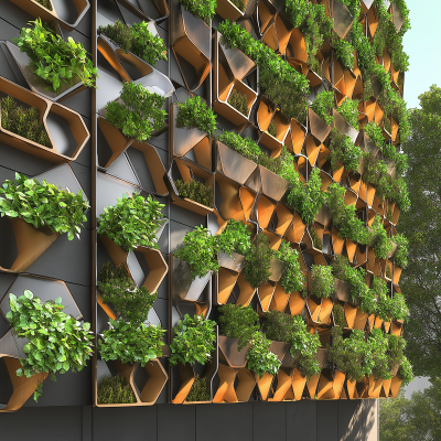 Architectural Façade with Vertical Gardens