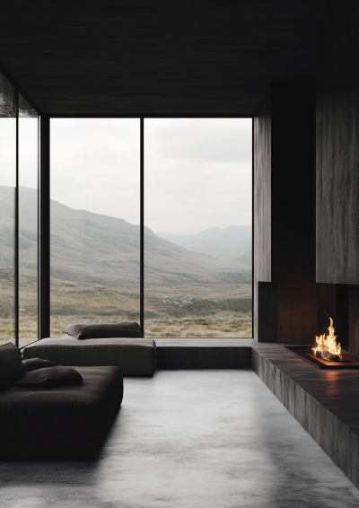 Minimalist Black House in Mountains
