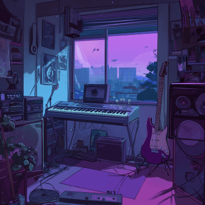 Anime Room with Instruments