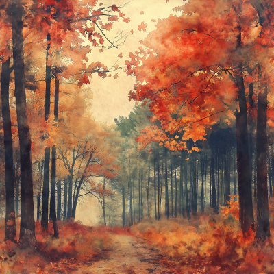 Beautiful Fall Day in Forest
