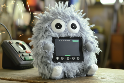 Plush Toy Monster on Desk
