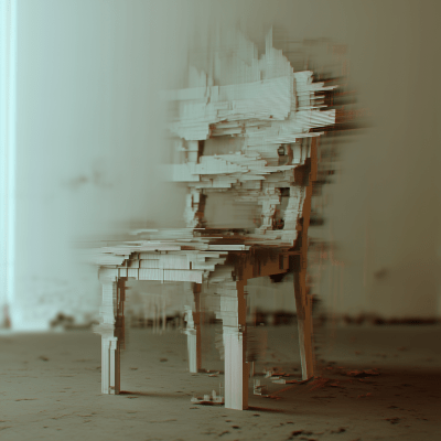 Glitch Sculpture with Ikea Chair