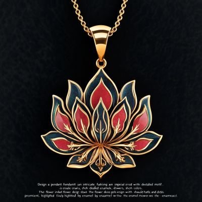 Gold Crown Imperial Flower Pendant