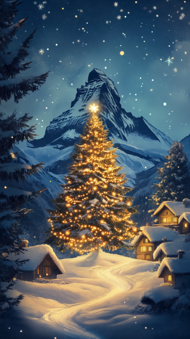 Christmas Card with Matterhorn