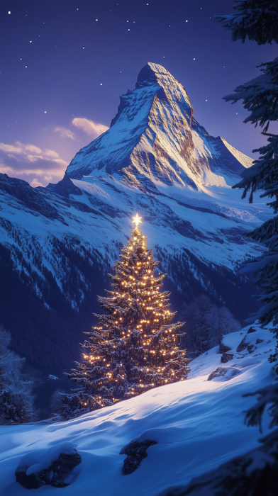 Christmas Card with Matterhorn