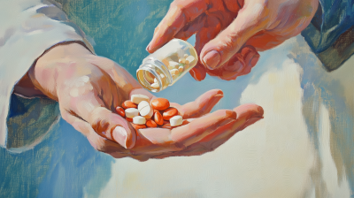 Vintage Hand Offering Medications