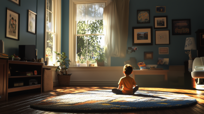 Teenage Kid in Living Room