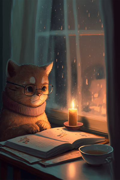 Cozy Cat Reading