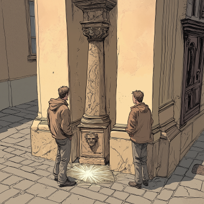 Men Observing a Hole