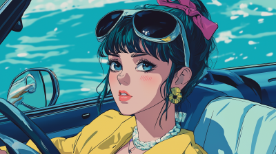 80’s Anime Style Female Driver