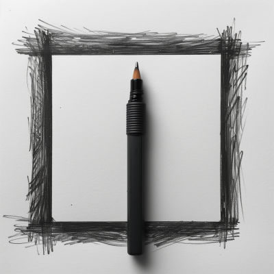 Casual Black Marker Rectangle