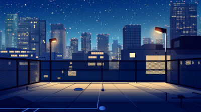 City Rooftop at Night