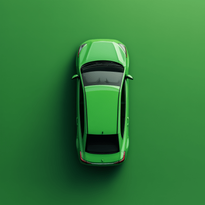 Top View of a Green Car