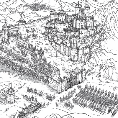 Medieval Army Aerial View