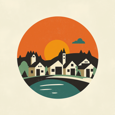 Saul Bass Inspired Town Logo