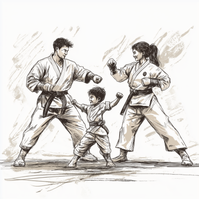 Family Taekwondo Training