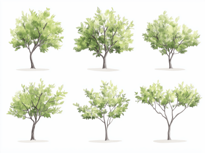 Spring Green Apricot Trees