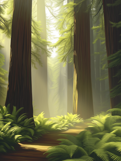 Misty Redwood Forest