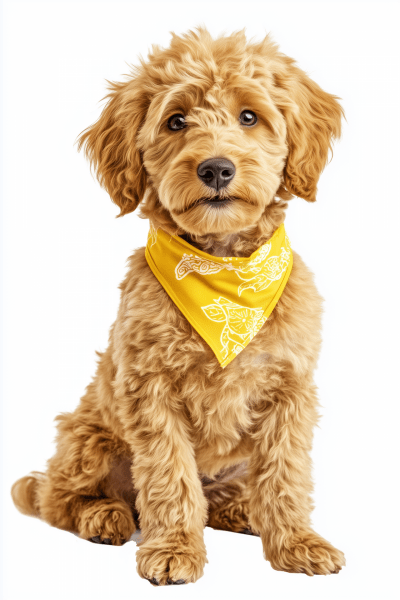 Cute Goldendoodle with Bandana