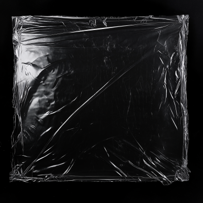 Plastic Wrap on Black Background