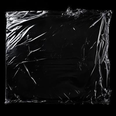 Plastic Wrap on Black Background