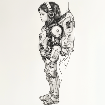 Young Girl in Robot Suit