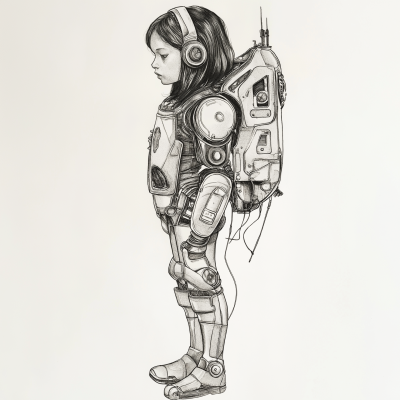 Young Girl in Robot Suit