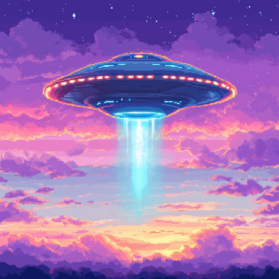 8 Bit UFO in the Sky