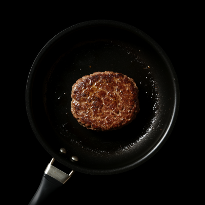 Cooked Burger on a Pan