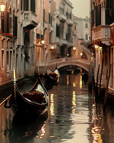 Venetian Canal at Dusk