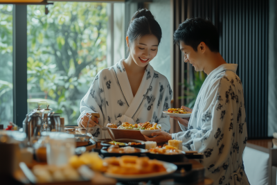 Couple Enjoying Breakfast