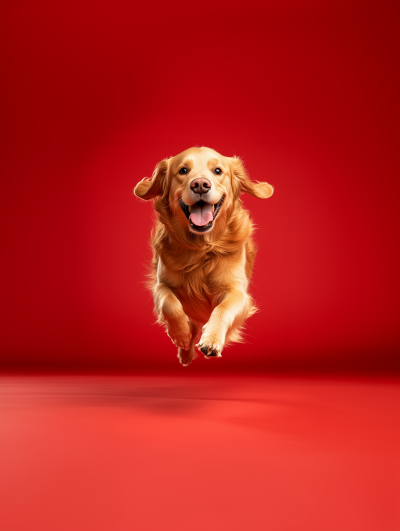 Happy Golden Retriever Running