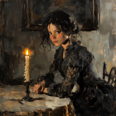 Victorian Girl in Frilly Dress
