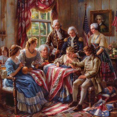 Betsy Ross Sewing the American Flag
