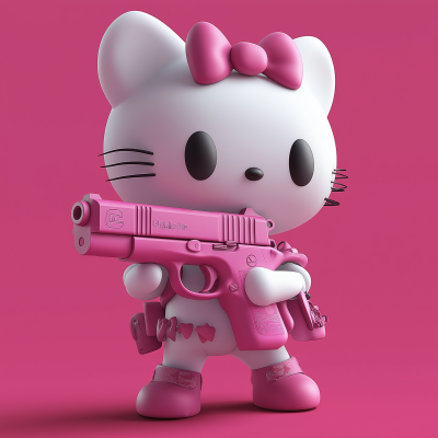 Hello Kitty with a Pink Glock