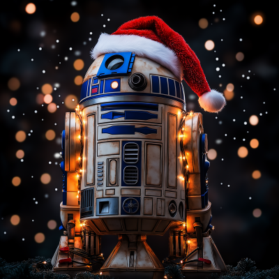 R2D2 with Christmas Lights