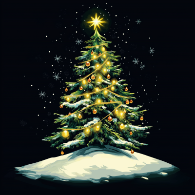 Brightly Lit Christmas Tree