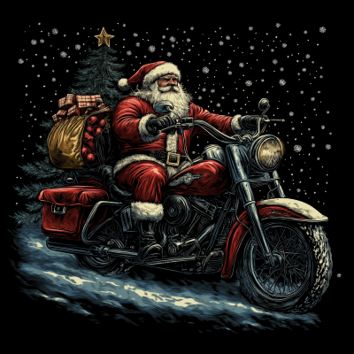 Santa Claus on a Harley