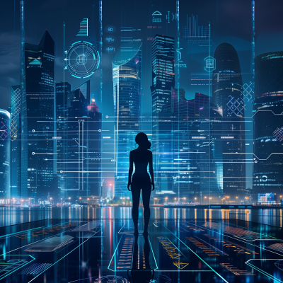 Futuristic Doha Skyline