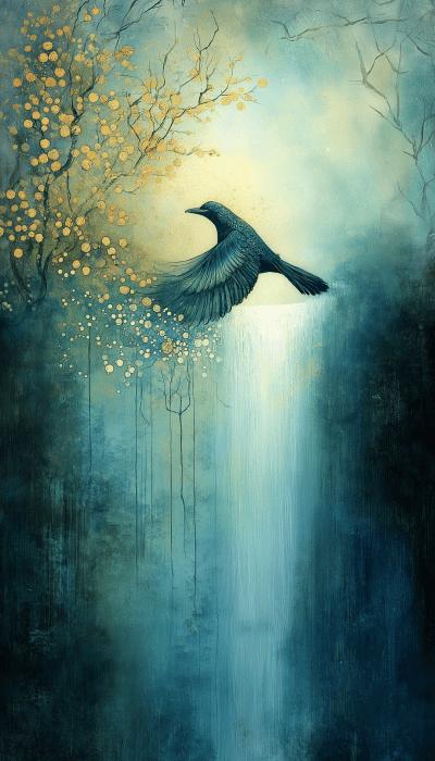 Gilded Crow at Waterfall