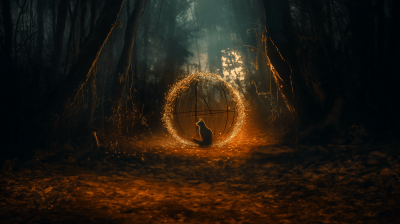 Mystical Nighttime Forest