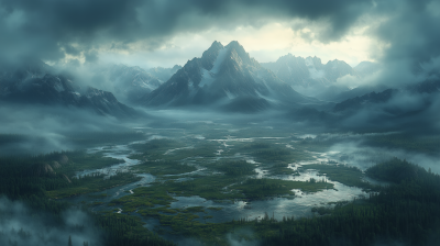 Misty Wetland Landscape