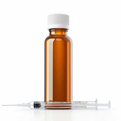 Large Medicine Bottle with Syringe
