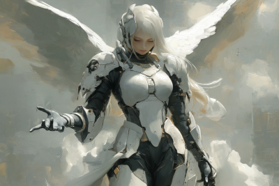 Cyborg Angel in Flight