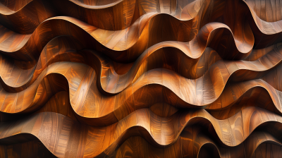 Abstract Wood Relief Carving